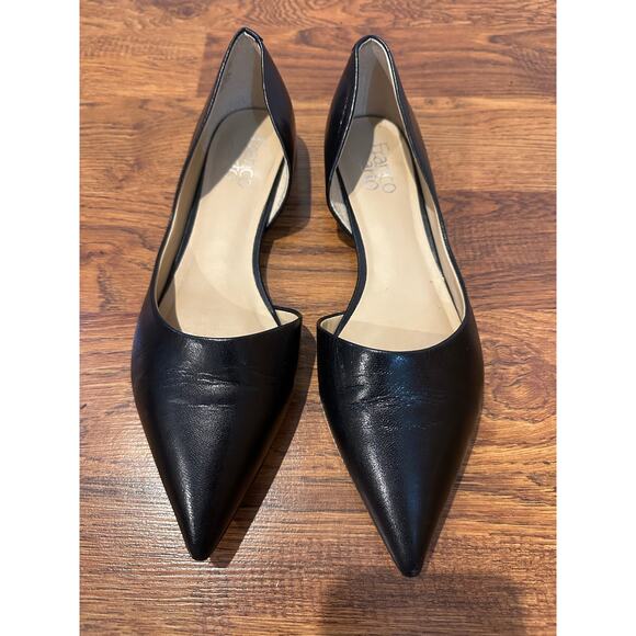 Franco Sarto Women's Neiman Leather Pointed Toe D'Orsay Flats – Black – Size 9 - Picture 3 of 10